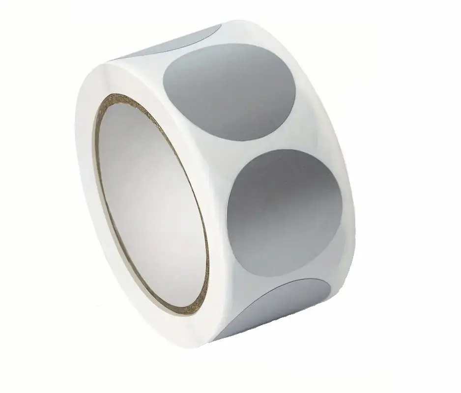 Этикетка 25 мм полипропилен серебристый (круг)